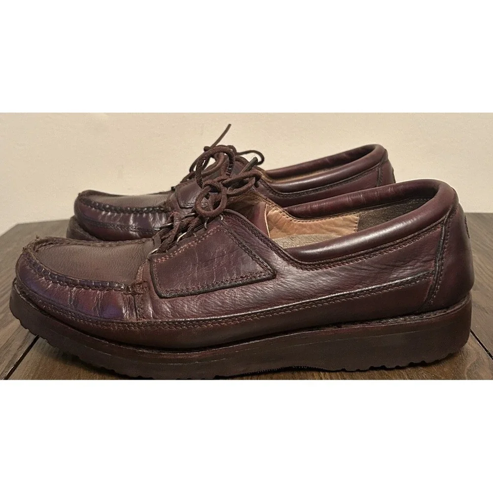 Rockport Moc Toe Vibraum Shoes Brown Leather Size 11.5 M‎ M3155 Lace Up